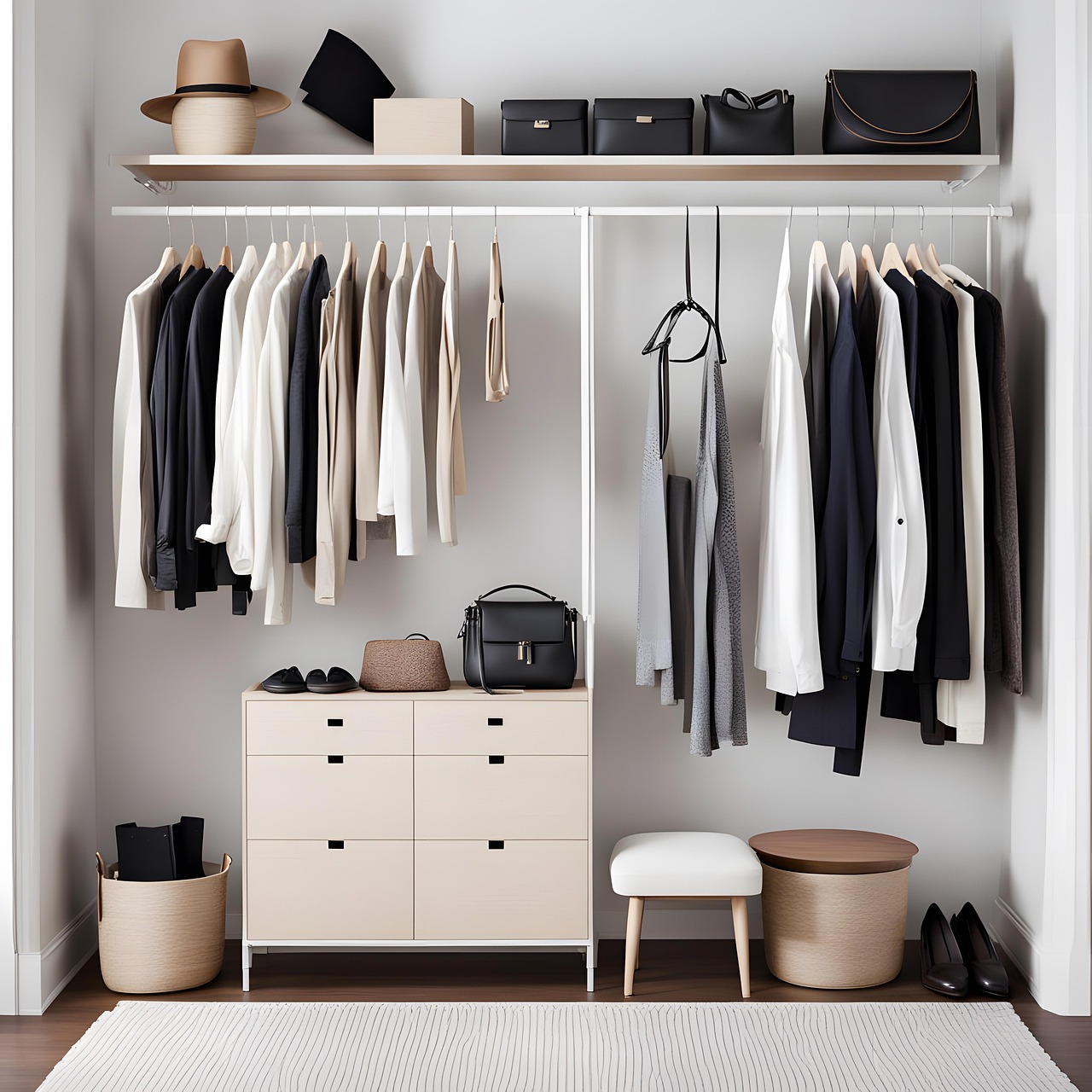 optimisez l’espace de votre petite chambre avec un dressing sur mesure, conçu pour allier rangement astucieux, fonctionnalité et style.